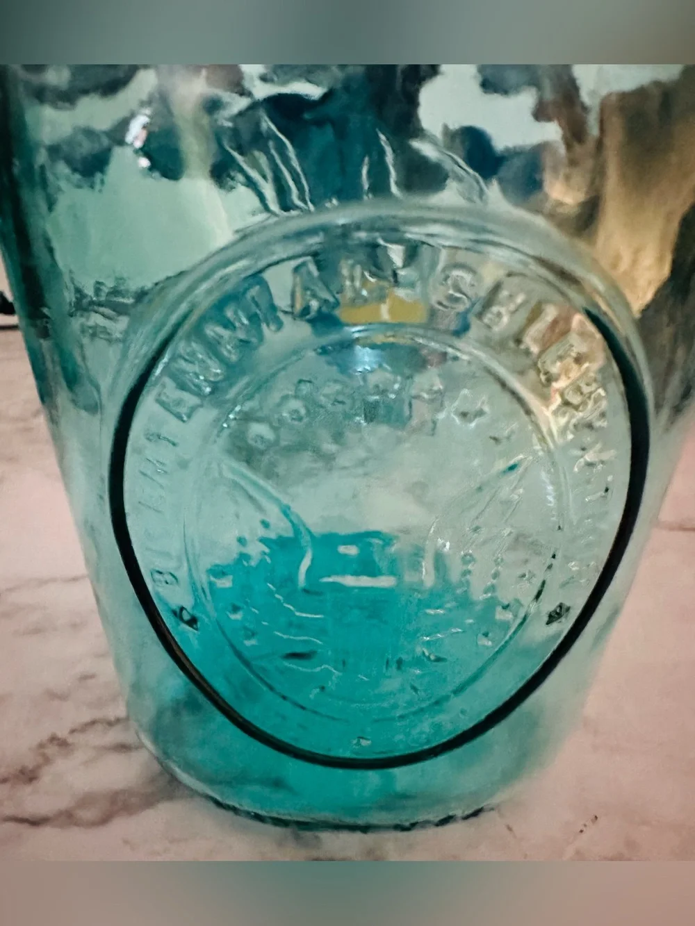 Vintage Ball Ideal Blue Mason Bicentennial Quart Jar 1776-1976 Eagle Wire Ball